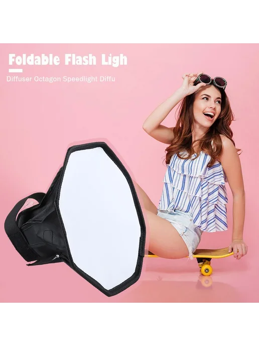 Флэш-диффузор 20см Octagon для Speedlight, складной, вариант, фото 2