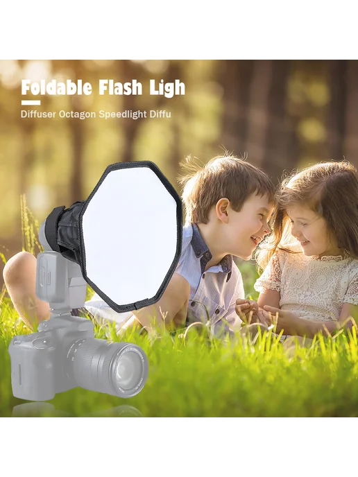 Флэш-диффузор 20см Octagon для Speedlight, складной, вариант, фото 5