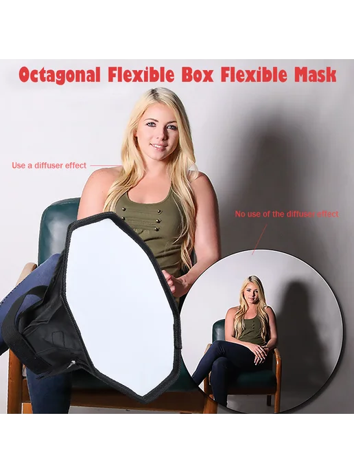 Флэш-диффузор 20см Octagon для Speedlight, складной, вариант, фото 6