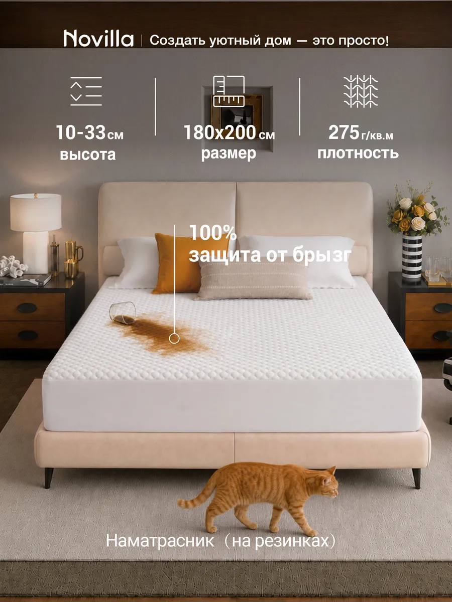 Наматрасники вискозное волокно 180*200*33, Ромбовый узор