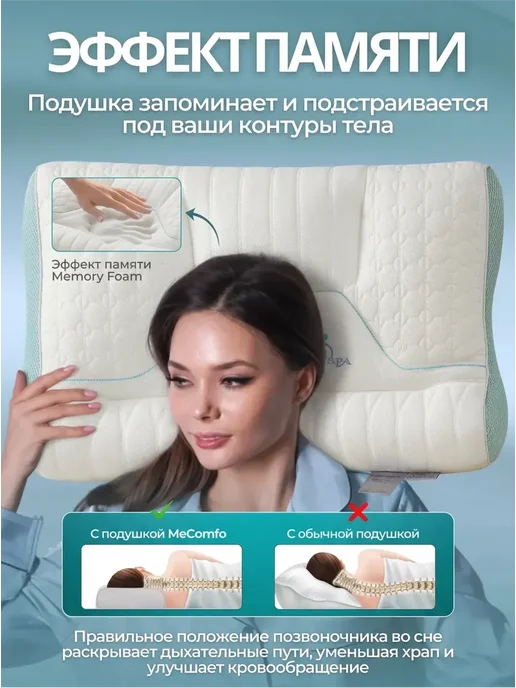 ГРАНДСОН подушка ортопедическая 50х70 для сна с эффектом, 50x70, фото 3