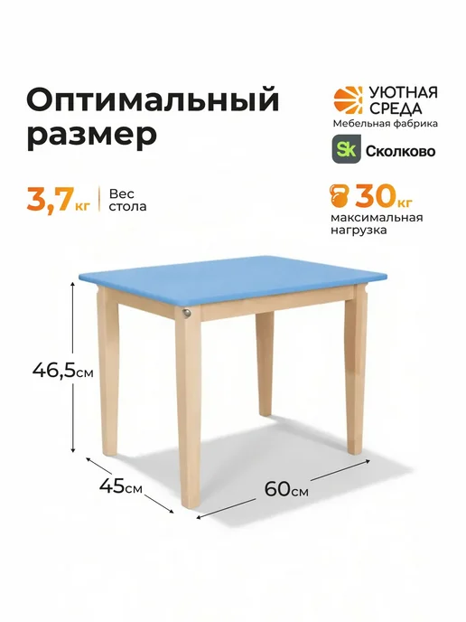 УЮТНАЯ СРЕДА Стол детский, голубой, фото 4