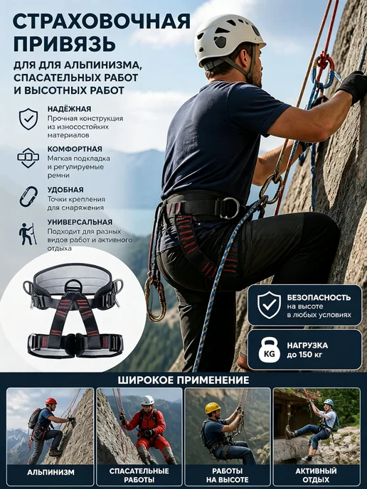 Страховочная система, черный, фото 3