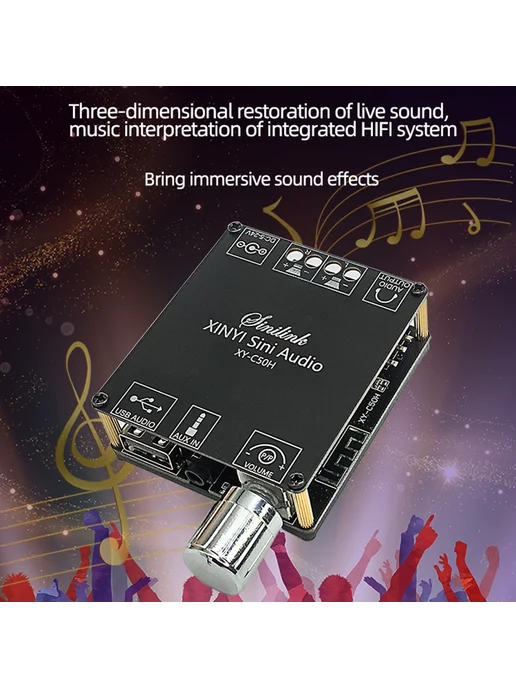 XY-C50H 50Вт×2 цифровой усилитель с APP управл для HiFi, 50 Вт, фото 3