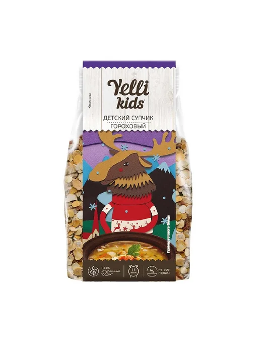 Yelli Супчик детский гороховый, 9 шт х 100 г, 9 шт, 100 г, фото 2