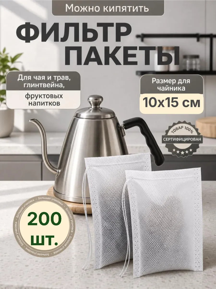 Фильтр пакеты для чая заваривания трав варки круп одноразовы