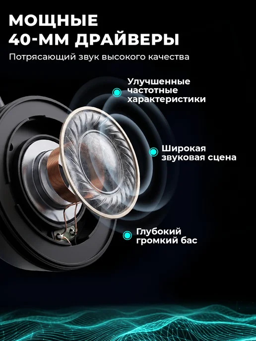 RITMIX Наушники накладные с микрофоном RH-563USB, черный, фото 2