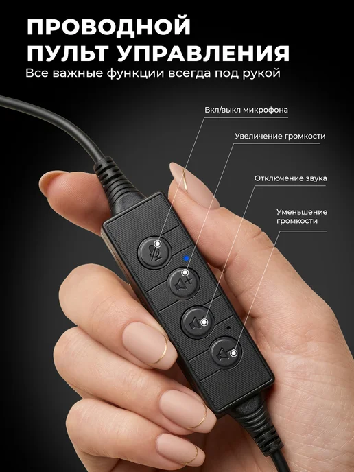 RITMIX Наушники накладные с микрофоном RH-563USB, черный, фото 4