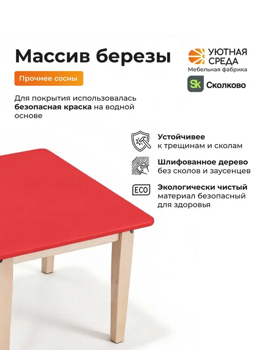 УЮТНАЯ СРЕДА Стол детский, красный, фото 7