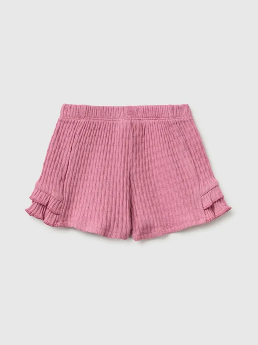 United Colors of Benetton Шорты в рубчик с оборками, фиолетовый, фото 2