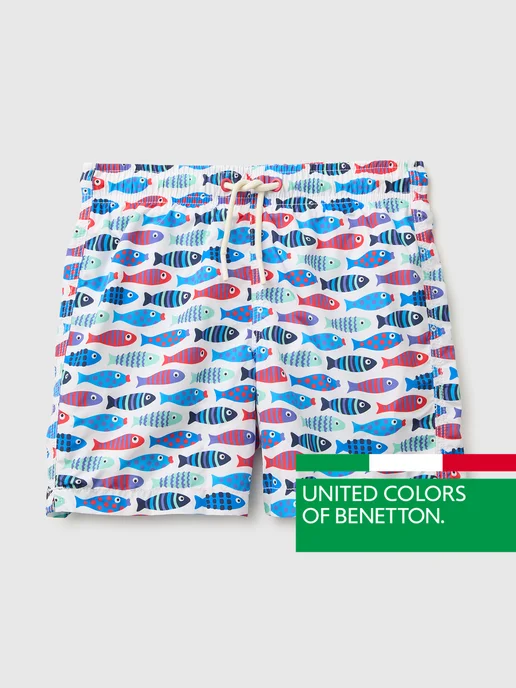 United Colors of Benetton Плавки с принтом на завязках с мешочком для хранения, вариант