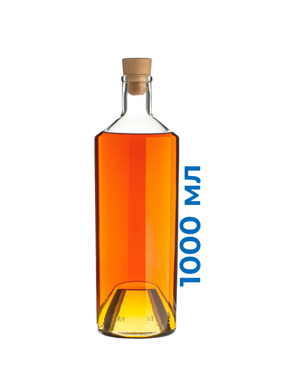 Бутылка стеклянная Боня, с пробкой, 1л, 1 шт