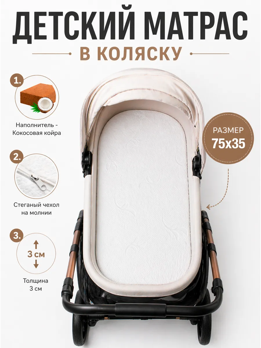 Матрас в коляску и люльку 75х35