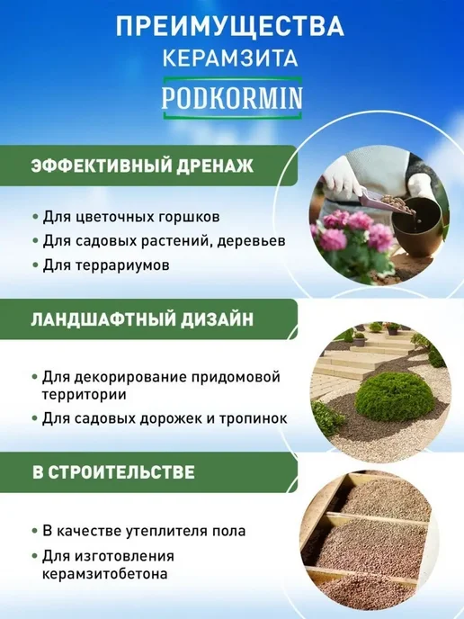 PODKORMIN Дренаж для цветов 5 литров, вариант, фото 4