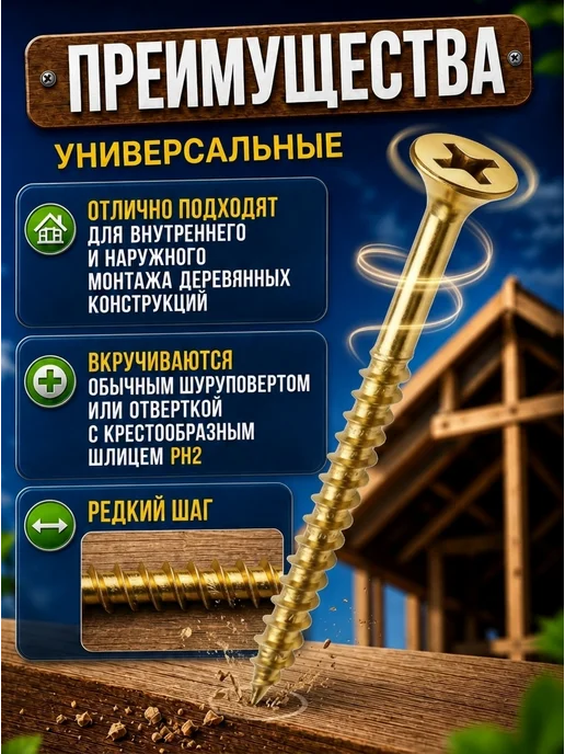 Саморезы по дереву желтые 100мм 1кг 4,8х100мм, 4.8x100 мм, 1 кг, фото 2