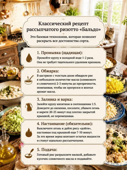 Золотой Покос Рис шлифованный Бальдо, золотой, фото 4