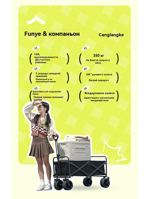 Кемпинг складная тележка, в упаковке 12 кг, фото 9