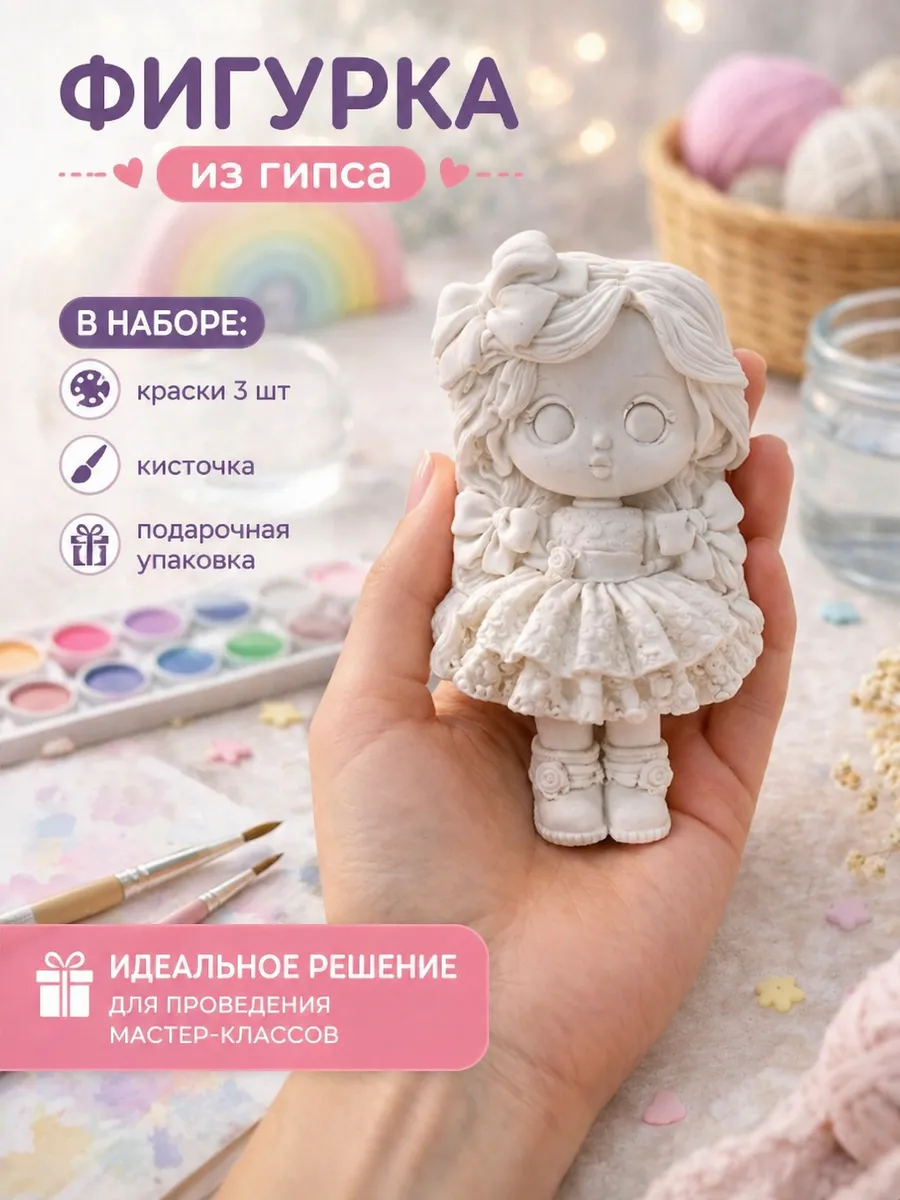 фигурка из гипса кукла Алиса,плоская