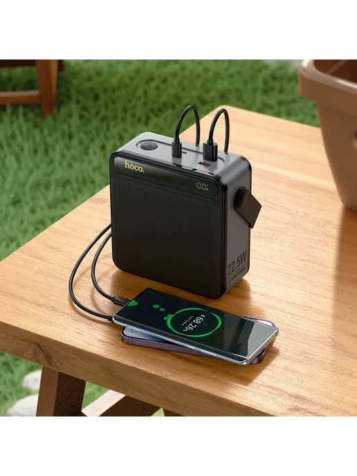 HOCO Повербанк J161 Power 22.5W+PD20W с фонариком 80000mAh, 22,5 Вт, 20 Вт, фото 7