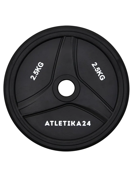 Atletika24 Диски прорезиненные чугунные для гантелей и штанги 4х2,5 кг, 4x2.5, фото 5