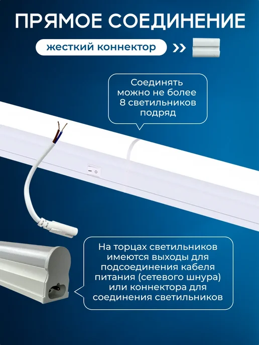 Ecola Светильник линейный настенный потолочный на кухню 18вт 6500К, 18 Вт, фото 3