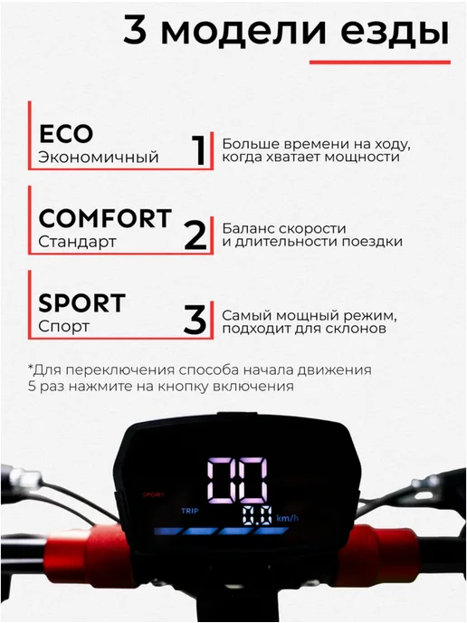 Samik Электросамокат взрослый MaxSpeed с сидением, черный, фото 2