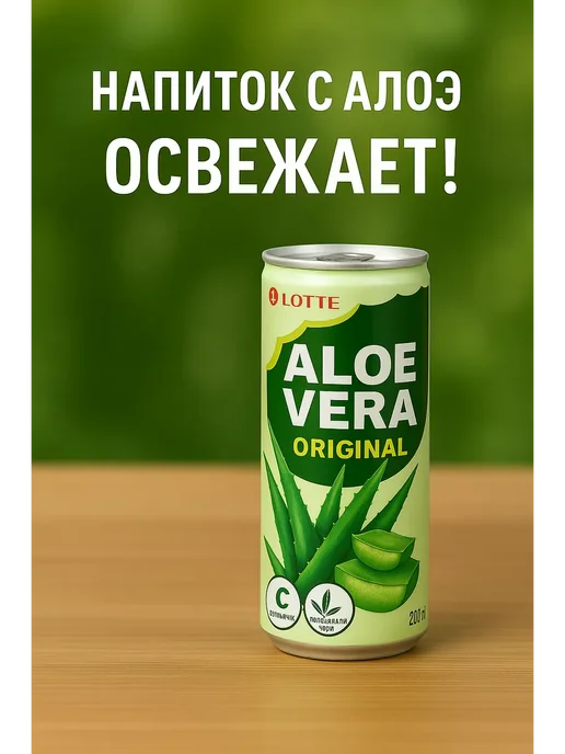 Lotte Напиток Алоэ Вера Ориджинал, 240мл*6, 240 мл, фото 4