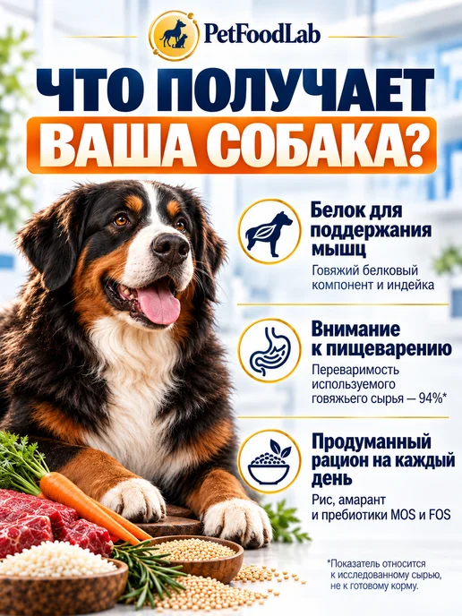 Сухой корм PetFoodLab для собак, гипоаллергенный, крупные, средние, 10,3 кг, фото 3
