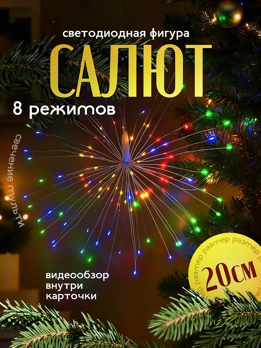 Гирлянда салют, новогодний фейерверк
