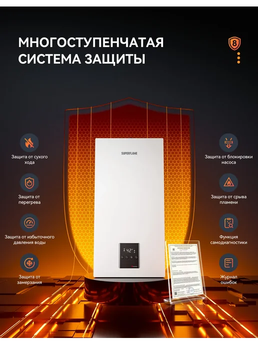 Superflame Official Газовый котёл двухконтурный Superflame M16TF 16 кВт, белый, фото 3