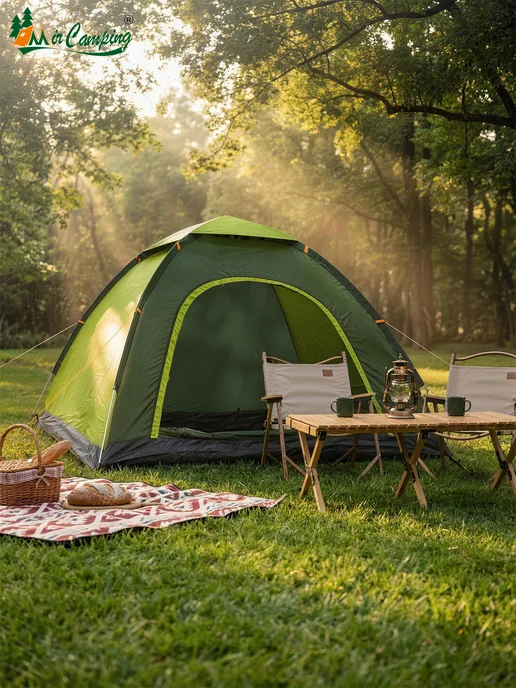mircamping Палатка туристическая 2-X Двухместная Местная, зеленый, фото 2