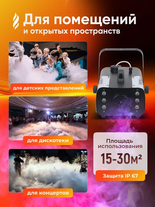 Дым машина F-900LED Генератор дыма и тумана150 кв.м, вариант, фото 2