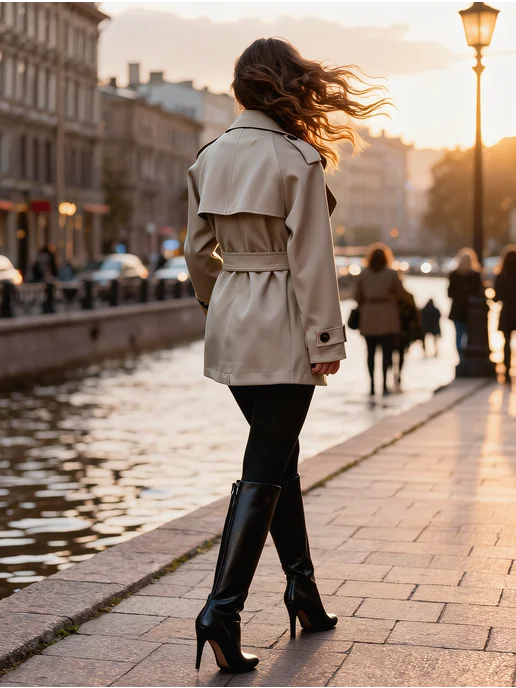 PIN LOVE Тренч женский демисезонный укороченный, белый, фото 4