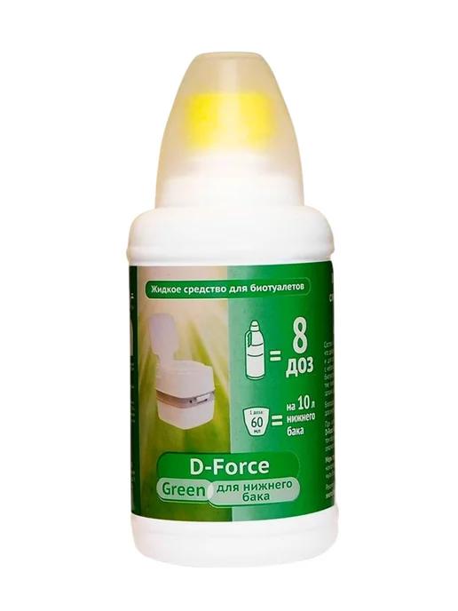 Ваше Хозяйство Жидкость для биотуалета нижний бачок D-Force Green 0,5л *1шт, 0,5 л, 1 шт, фото 2