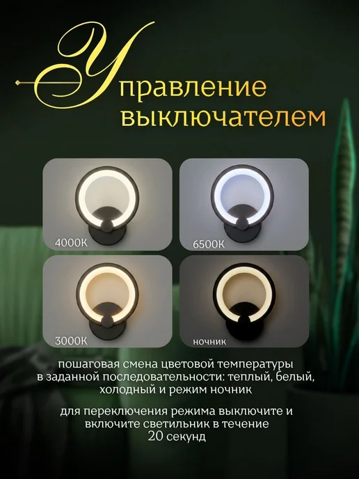 InHome Бра на стену в прихожую подсветка LED 30Вт 220В, 30 Вт, фото 3