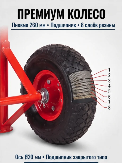 Тележка грузовая двухколесная 200 кг, 200 кг, фото 2