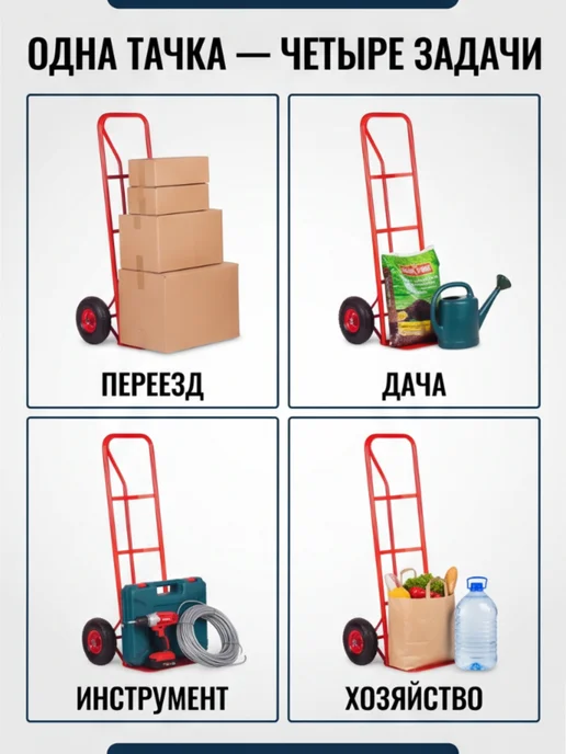 Тележка грузовая двухколесная 200 кг, 200 кг, фото 4