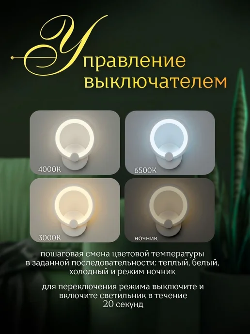 InHome Бра светильник настенное подсветка LED 15Вт 220В, 30 Вт, фото 3