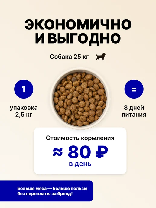 Сухой корм Jump Run для собак, говядина, 2,5 кг, фото 2