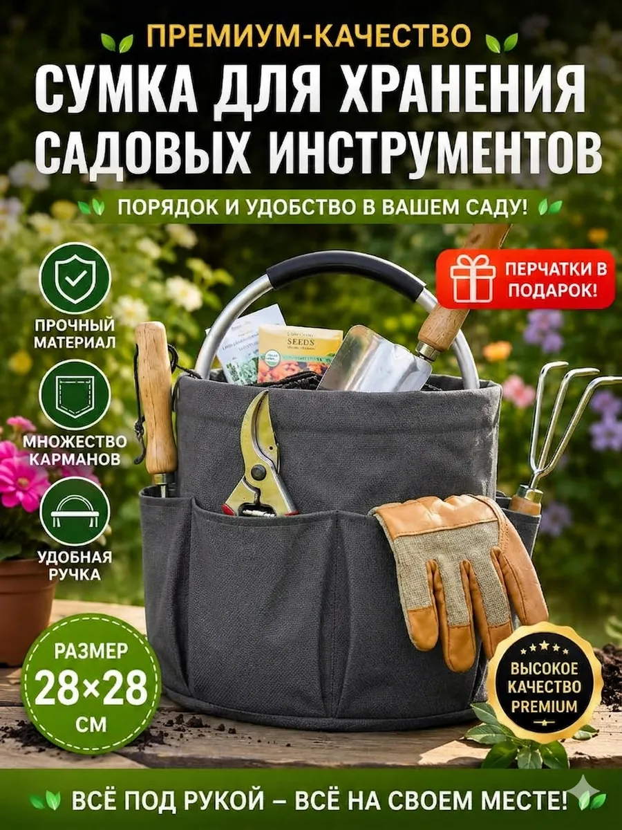 Сумка для хранения садовых инструментов премиум-класса