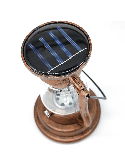 Батарейная керосиновая лампа Solar Retro для уличного декора, вариант, фото 4