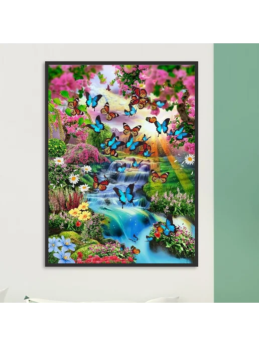 5D DIY Алмазная мозаика Waterfall Полная, 30x40 см, 30x40 см, фото 2