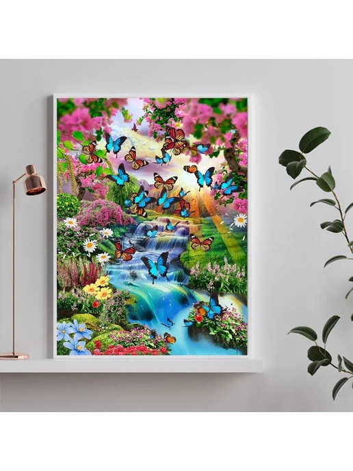5D DIY Алмазная мозаика Waterfall Полная, 30x40 см, 30x40 см, фото 3
