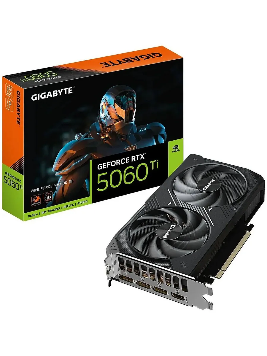 Видеокарта GeForce RTX 5060 Ti WINDFORCE MAX OC 8GB (GV Gigabyte 987607915 купить в интернет‑магазине Wildberries