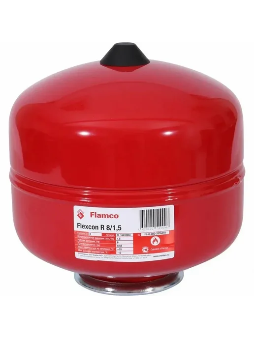 Flamco Расширительный бак Flexcon R 8 1,5 - 6bar, красный, фото 2
