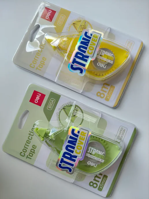 DELI Корректор канцелярский лента штрих STRONG 5мм*6м - 2 шт, 8м, фото 2