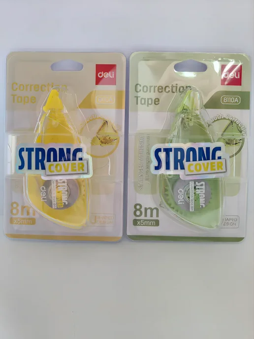 DELI Корректор канцелярский лента штрих STRONG 5мм*6м - 2 шт, 8м, фото 6
