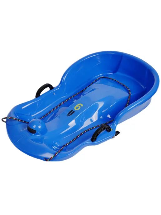 Детские пластиковые санки Snow Speeder 2 ручки, зима (Blue), синий, фото 3