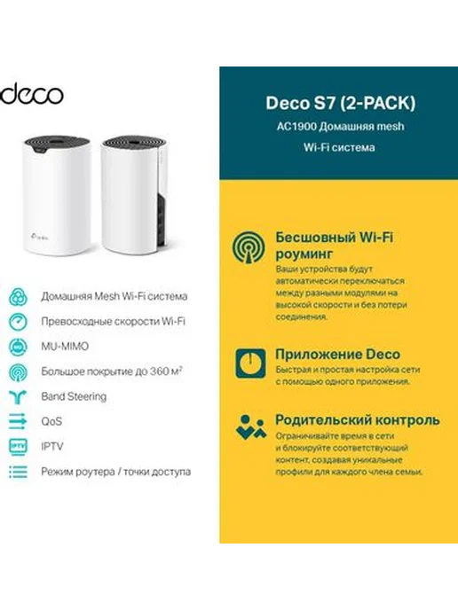 Mesh Wi-Fi система TP-Link Deco S7 (2-pack), вариант, фото 2