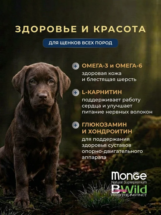 Сухой корм MONGE Монж Оленя для собак, щенки, 2,5 кг, фото 2